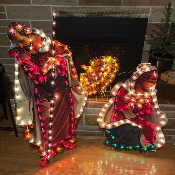 Roman 48'' Fontanini 210 Light Holy Family Nativity Indoor/Outdoor Scene Jesus
